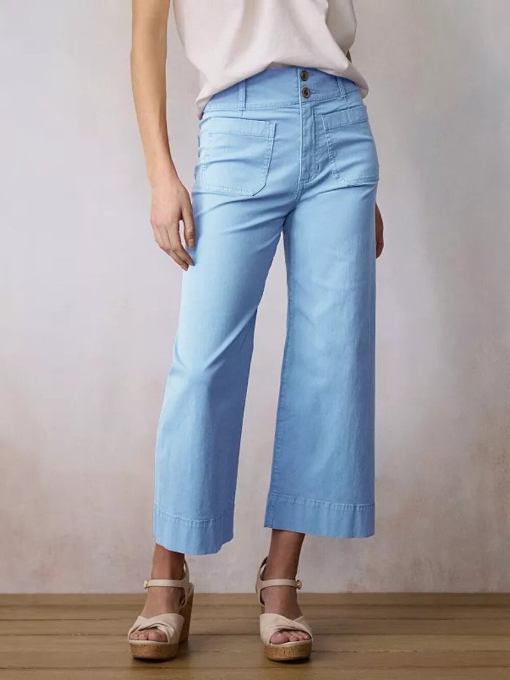 LC Lauren Conrad Super High Rise Wide Leg Crop Pants NWT
